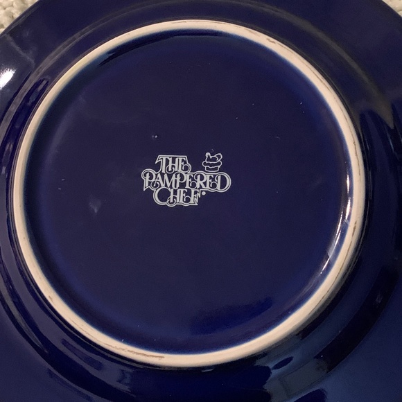 Pampered Chef Cobalt Blue birthday plate. - Picture 2 of 3
